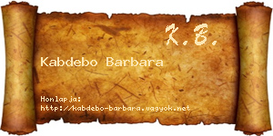 Kabdebo Barbara névjegykártya